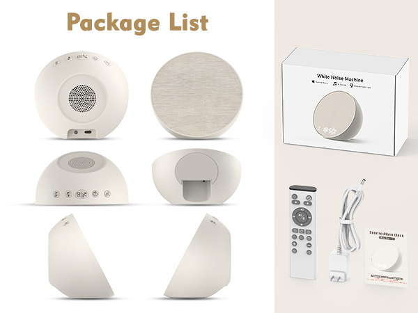 package list of white noise alarm clock for adults