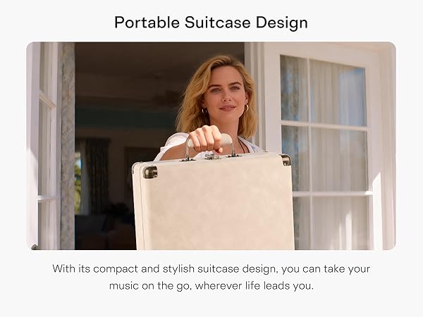 Portable Bluetooth Record Player with USB Playback Rechargeable Battery