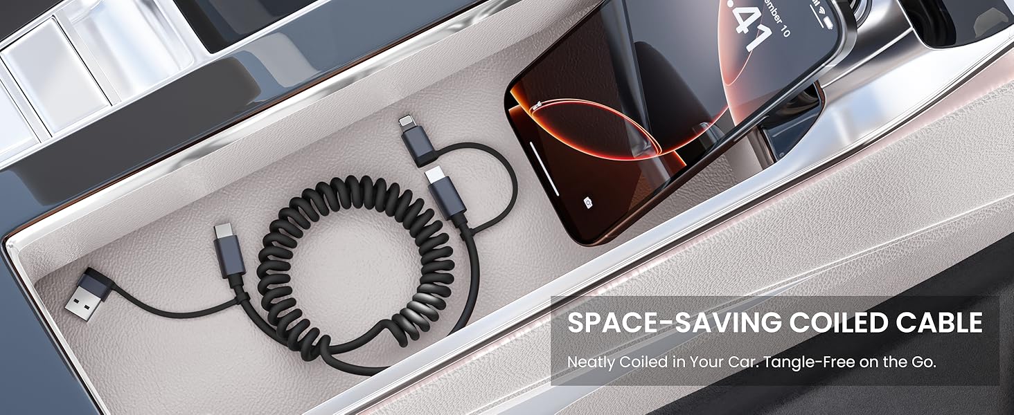 space-saving coiled cable