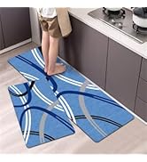 Artnice Kitchen Rugs 2 Piece, Modern Abstract Design Standing Mat for Standing Desk, Memory Foam ...