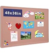 Large Bulletin Board - 48 X 36 inches Decorative Felt Pin Board - 4' x 3' Cork Board Alternative ...