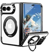 Fofvccv Clear Case for iPhone Duo with Screen Protector JT Black | Slim Magnetic Case for MagSafe...