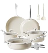 Redchef Ceramic Nonstick Cookware Set,14pcs Pots and Pans Set Non Stick,Induction Cookware with S...