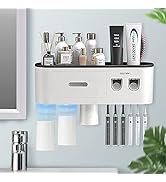 BHeadCat Toothbrush Holders Wall Mounted, Toothbrush Holder with Automatic Toothpaste Dispensers,...