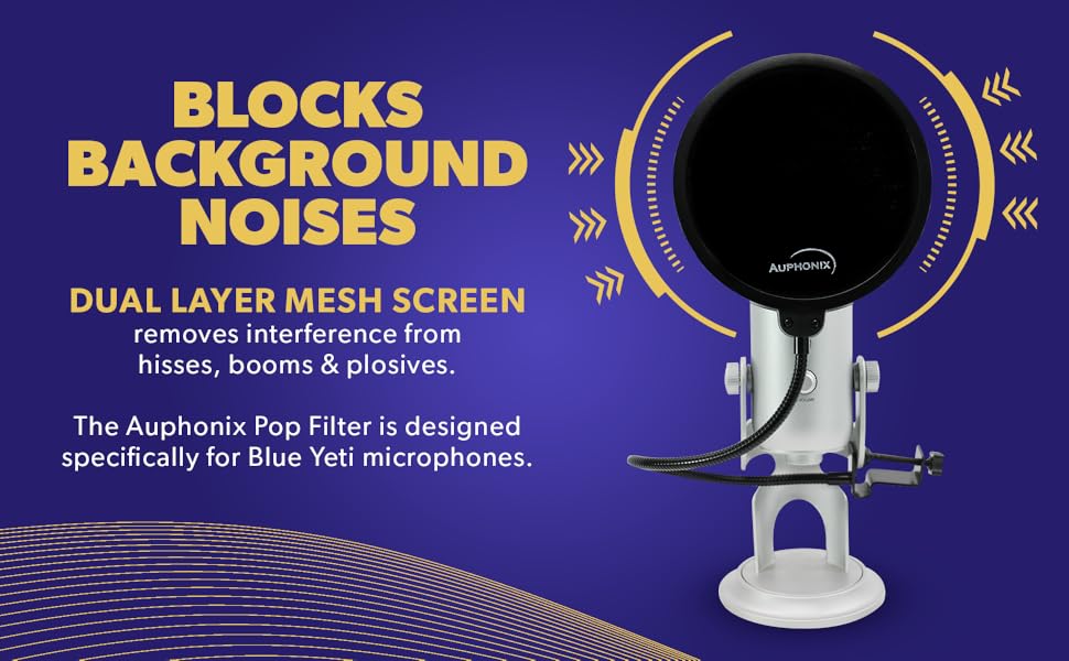 Auphonix Pop Filter blocks background noises