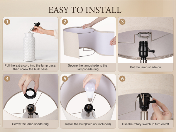 Installation steps for the bedside lamps