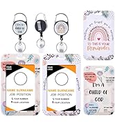 Teacher Retractable Badge Holders Reel - 2PCS Bible Verse Christian ID Badge Holder Religious Car...