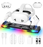 Kinwin 30W Fast Charging Dock for Meta Quest 3S/3/2, Magnetic Charger Station Stand for Oculus Qu...