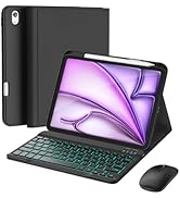 RAYMCRAFT for iPad Air 11 inch Case with Keyboard M3/M2 (2025/2024), Mouse and Detachable Wireles...