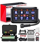 Nilight 8 Gang Switch Panel System Circuit Control Relay System Fuse Wiring Harness Automatic Dim...