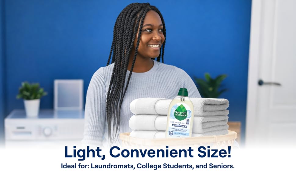 Seventh Generation EasyDose laundry detergent Free &amp;amp; Clear, light and convenient.