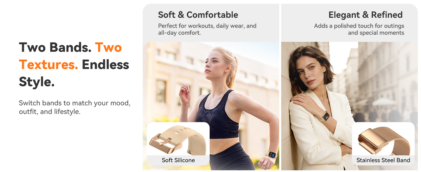 smart watch with 2 bands