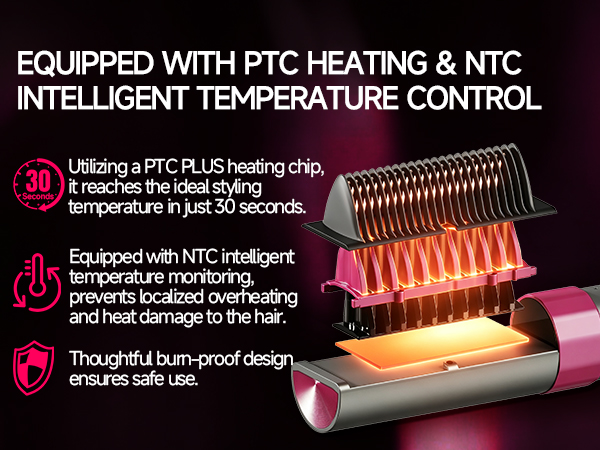 KSKIN Plasma Hair Straightener Brush, Ceramic Heated Straightening Comb