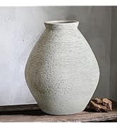 Rustic Ceramic Flower Vase Distressed Farmhouse Pottery Clay Large Terracotta Floor Vases for Dec...