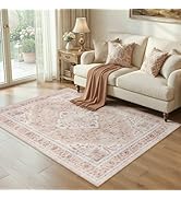5x7 Area Rugs for Living Room: Washable Rugs Vintage Floral Carpet for Bedroom Office Dining Room...