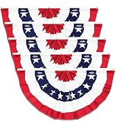 4th of July Decorations Pleated Fan Flags, American USA Bunting Flags, Fourth Of July Yard Decora...