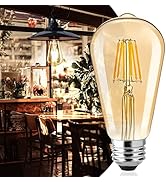 Brightown Vintage LED Light Bulbs - 6 Packs 6W E26 LED Bulb 60 Watt Equivalent, Dimmable LED Edis...