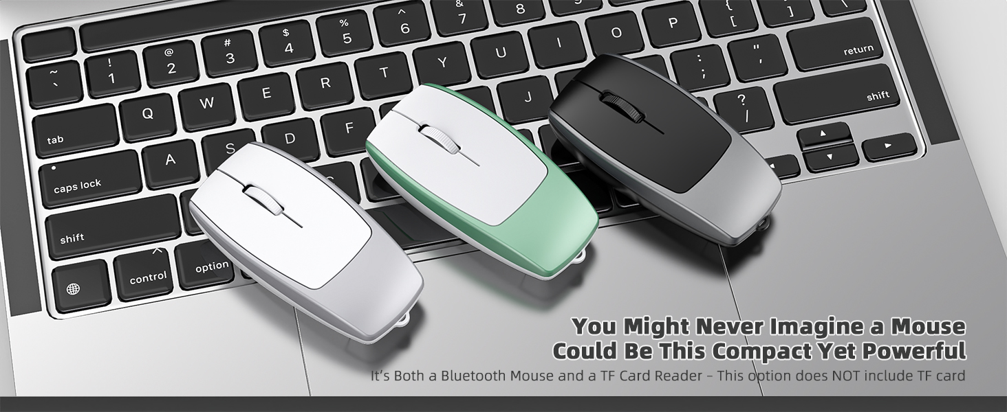 Mini 2-in-1 Wireless Bluetooth Mouse &amp;amp; TF Card Reader - 8GB TF Card Included