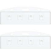 Pawfly Horizontal Half Card Badge Holders with Grippers Hard Transparent Protectors Sleeves Frost...