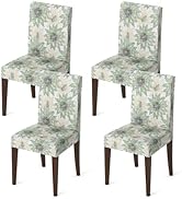 Horaldaily 4PCS Dining Chair Covers, Watercolor Sunflowers Green Stretch Removable Washable Slipc...