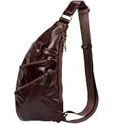 Ariscobull - Leather Sling Bag Crossbody Backpack for Men - Crossbody Bag - Messenger Bag for Men...
