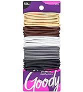 GOODY Ouchless Elastic Hair Tie - 50 Count, Neutral Colors - 2MM for Fine to Medium Hair - Pain-F...