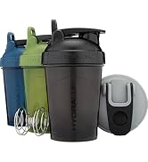 Hydra Cup OG [4 Pack] 20 oz Small Shaker Bottles for Protein Shakes, Shaker Cups with Ball Blende...