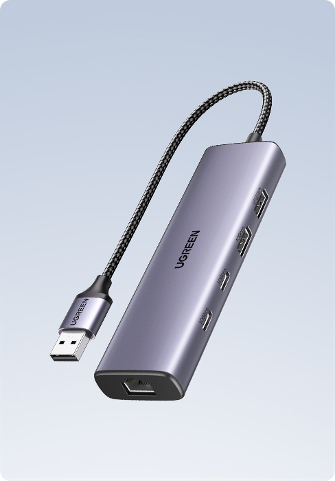 UGREEN USB to Ethernet Adapter, 5 in 1 USB Hub with Ethernet