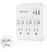 Alitayee Wall Outlet Extender Surge Protector, USB Power Strips with Individual Switches and 15.5...