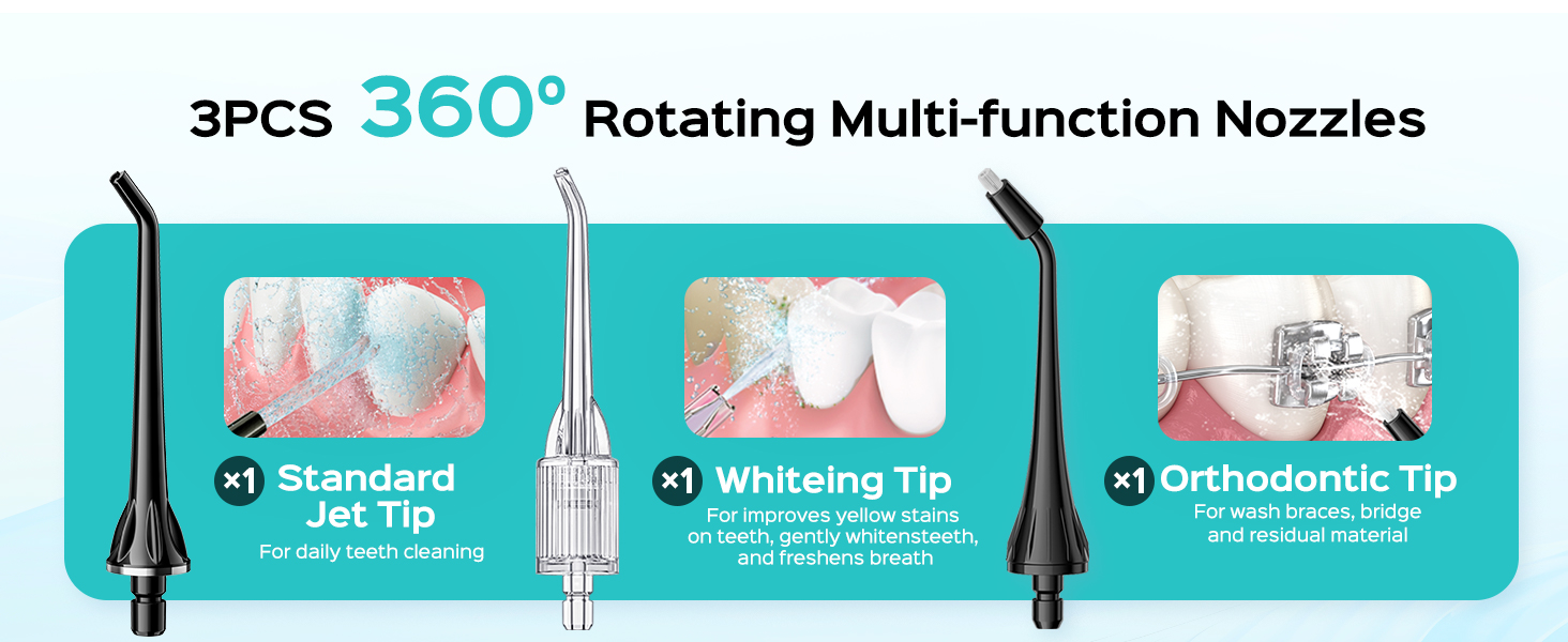 COSLUS Whitening Water Flosser Pick Portable Oral Irrigador Cordless Whitening Flossers for Teeth