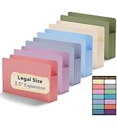 NORDUN Plastic 3.5 inch Expanding File Pockets,Legal Size,6 Pack File Pocket Folders,Extra Capaci...