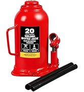 Torin 20 Ton (40,000 LBs) Welded Hydraulic Car Bottle Jack for Auto Repair and House Lift, Red
