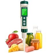 Digital pH Meter for Food, pH Tester Probe for Sourdough Bread Dough, Meat, Cheese, Fruit, Cosmet...