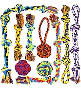 Large Tough Chew Toys for Aggressive Chewers Large Breed,Heavy Duty Dental Rope Toys Kit for Medi...