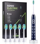 Soft Bristle Electric Toothbrush for Adults and Kids, 120 Days on a Single Charge, 5 Modes, 40,00...