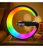Hirsionsan Smart LED Table Lamp for Bedroom with Wireless Charging Bluetooth Speaker, App Control...