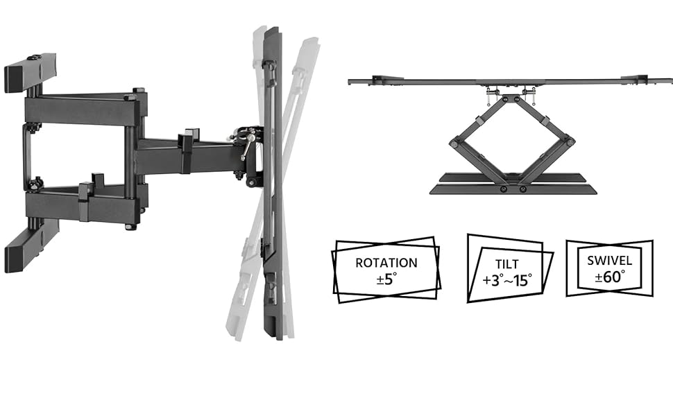 FULL-MOTION ARTICULATING WALL MOUNT articulated swing arm