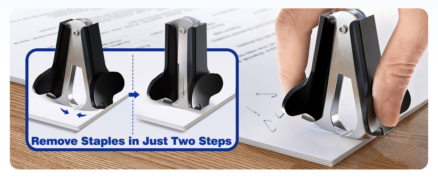 The staple remover can easily remove the staples