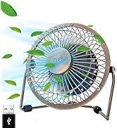 BEESTAR 4 Inch Desk Small Fan,Usb Mini Fan with Metal Construction,Powerful USB Powered,360° Rota...