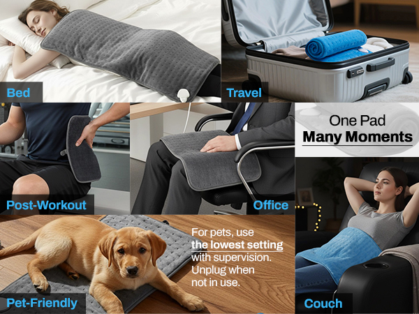 one pad,many moments,for bed travel,office,pet