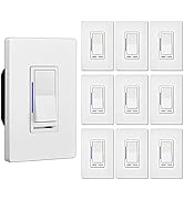 [10 Pack] BESTTEN Digital Dimmer Light Switch with LED Indicator, Horizontal Dimming Slider Bar, ...