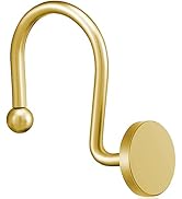 ZESLMG Shower Curtain Hooks, Gold Shower Curtain Rings Rustproof Metal Round Decorative Shower Ho...