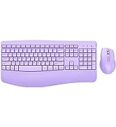 Wireless Keyboard and Mouse - Ergonomic Keyboard and Mouse Combo Full Size Keyboard Cordless with...