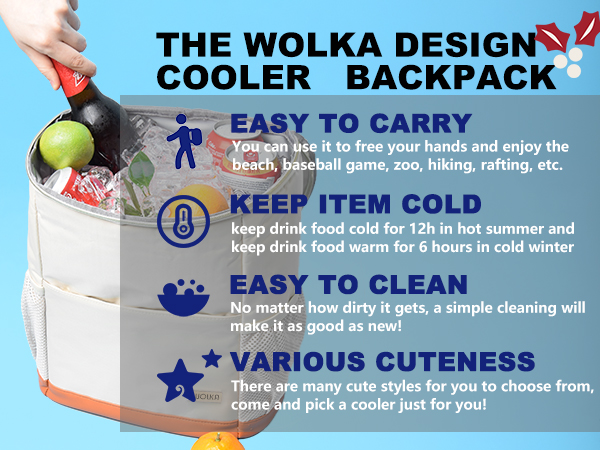 Insulated Cooler Backpack Outdoor - Leak Proof Backpack Cooler 30 Cans, Waterproof Lightweight