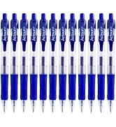 Blue Pens, 12 Pcs Pens Fine Point Smooth Writing Pens, Retractable Blue Gel Ink Pens 0.7 Mm Pens ...