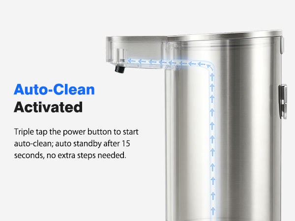 Built-in auto-clean function, ideal for switching between different soap liquids