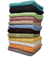 CH 100% Cotton Washcloths Pack of 12 - (12 x 12) - Ultra Soft Towels for Bathroom and Home, High ...