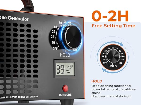 Ozone Generator 160,000mg/H with Temp/Humidity Display