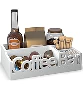 ADDFIT HOUSE Chic Wood Coffee Station Organizer &amp; Coffee Bar Tray for Countertop - Tea and Coffee...