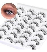 Losha Lashes Wispy False Lashes 14 Pairs Natural Fake Eyelashes Lightweight Soft False Eyelashes ...